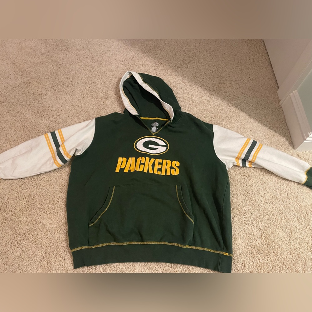 Majestic Vintage Green Bay Packers Hoodie Sweatshirt 1X